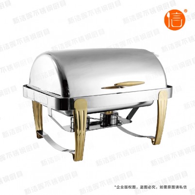 新疆全钢新虎牙镀金全翻盖自助餐炉