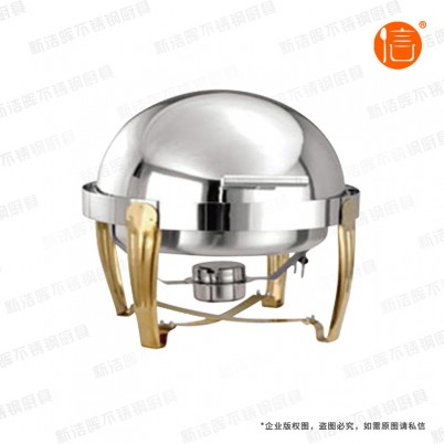 安阳全翻盖圆形镀金新虎脚自助餐炉