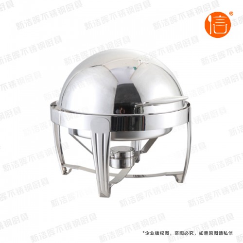 常德全钢全翻盖圆形新虎脚自助餐炉