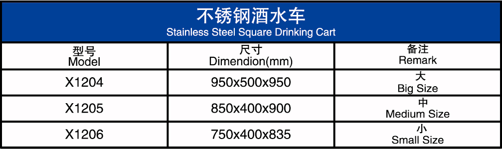 不锈钢酒水车