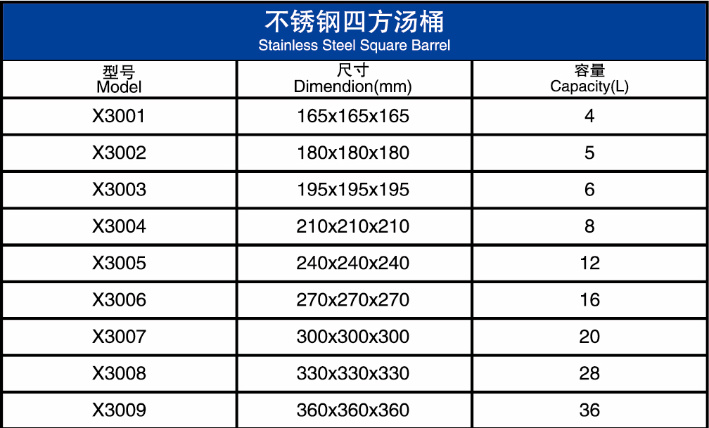 不锈钢四方汤桶