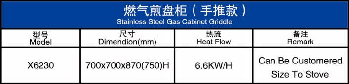 燃气煎盘柜（手推款）