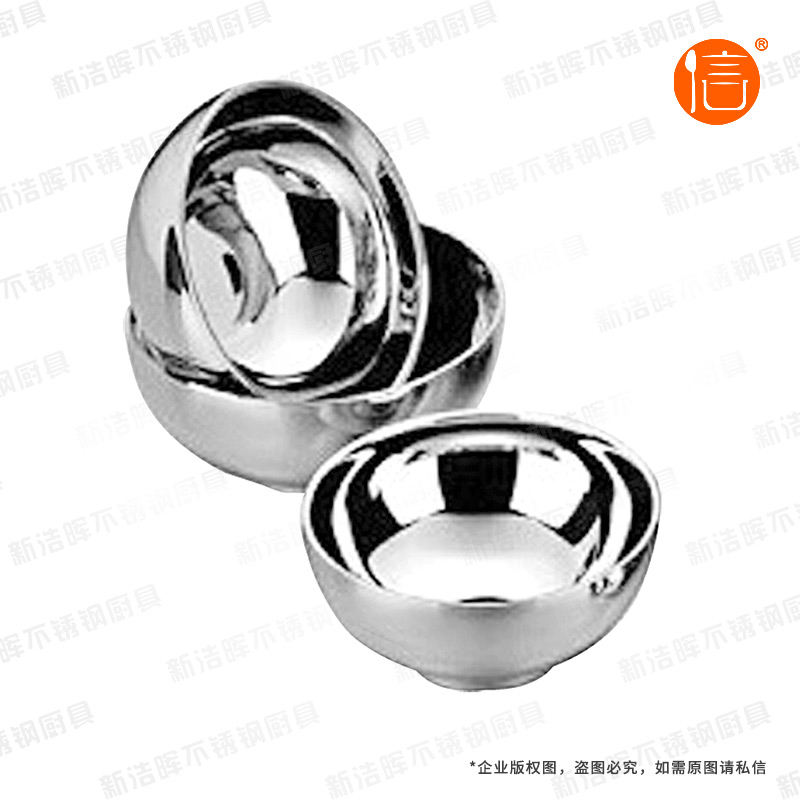 不锈钢双层光亮碗