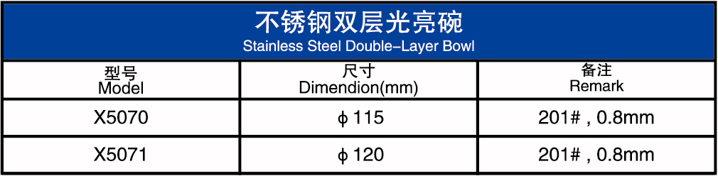 不锈钢双层光亮碗