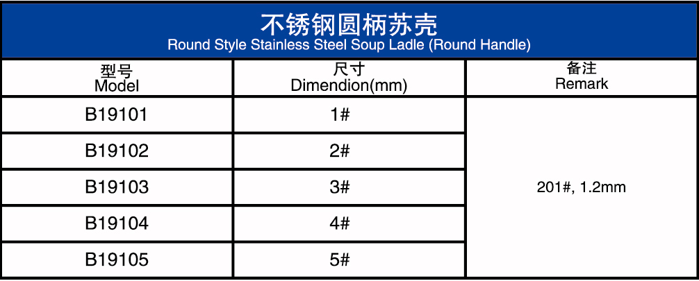 不锈钢圆柄苏壳