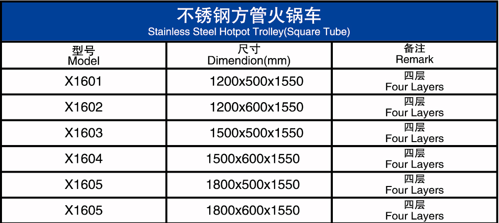 不锈钢方管火锅车